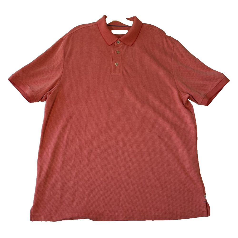 Tommy Bahama Mens Polo Golf Short Sleeve Shirt Modal Polyester Blend XL Coral